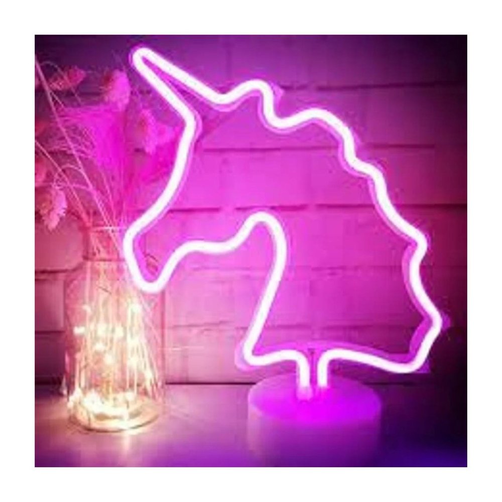 LED Light Neon Pink Unicorn Large 12" Merkury Innovations NIB NEW